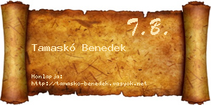 Tamaskó Benedek névjegykártya
