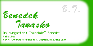 benedek tamasko business card